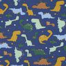 Sommersweat Dino's | Poppy Fabrics – indigo/lichtblauw,  thumbnail number 1