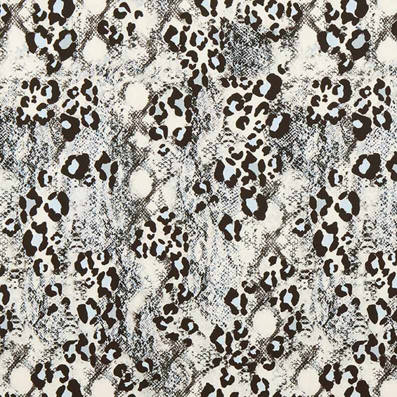 Polyester jersey slangenprint – wit/zwart,  image number 1