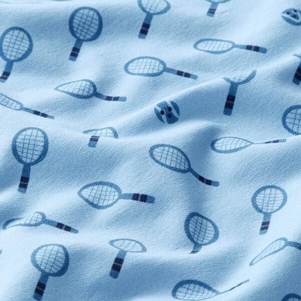 French Terry sommersweat retro tennis  | PETIT CITRON – lichtblauw,  image number 2