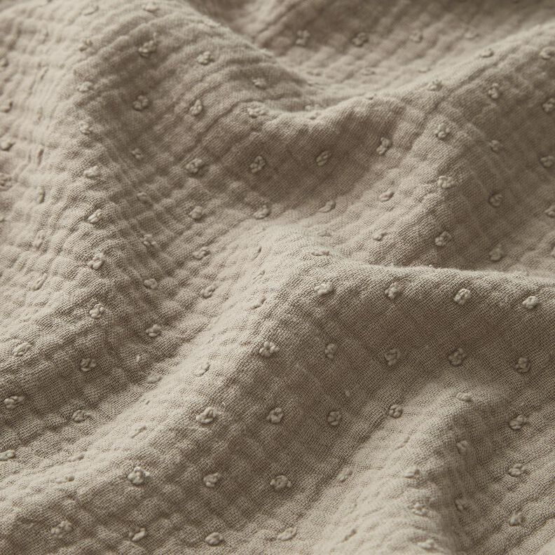 Mousseline/dubbel gehaakte stoffen dobby – beige,  image number 2