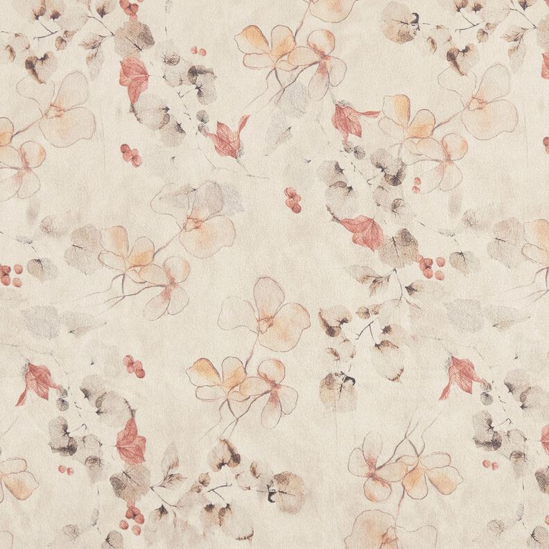 Stretchvelours met Sherpa-achterkant en delicate bloemen | Katia Fabrics – natuur,  image number 1