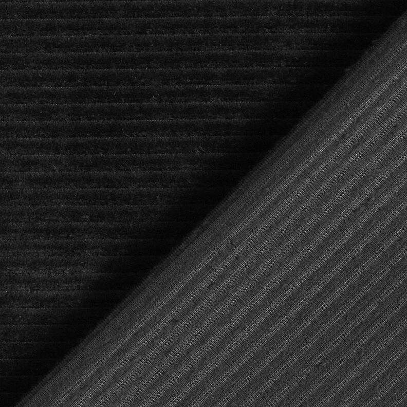 Brede rib Jersey Dwarse ribbels – zwart, image number 3