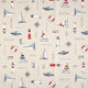 Decostof half panama "Yacht Club" – natuur/rood,  thumbnail number 1