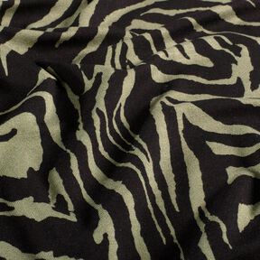 Viscosejersey Zebraprint – licht kaki/zwart, 