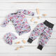 Katoenjersey Eenhoorn, kasteel en prinses – lila,  thumbnail number 6