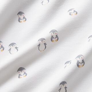 Katoenjersey schattige pinguïn Digitaal printen – wit, 