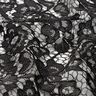 Kanten stof met golvende rand met bloesems aan beide zijden – zwart,  thumbnail number 3