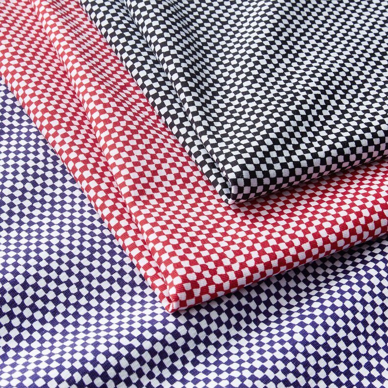 GOTS Katoenjersey Mini geruit | TCC x LOOKS by Wolfgang Joop – blauwlila/wit,  image number 7