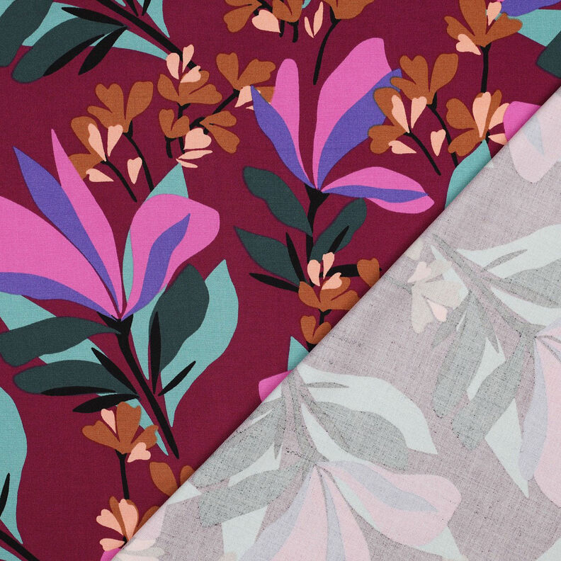 Viscosestof stretch Spring Garden | Nerida Hansen – kaasjeskruid/blauwe spar,  image number 4
