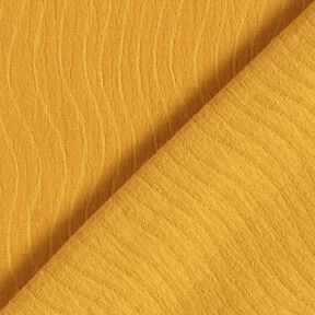 Linnen-katoen-mix Jacquard Golvenmotief – currygeel, 