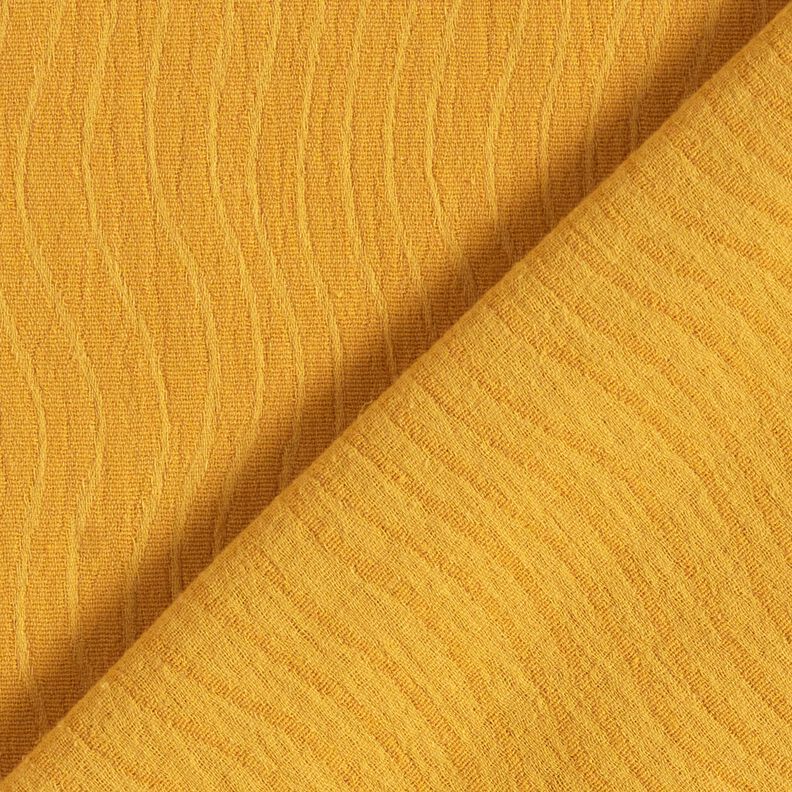 Linnen-katoen-mix Jacquard Golvenmotief – currygeel,  image number 1