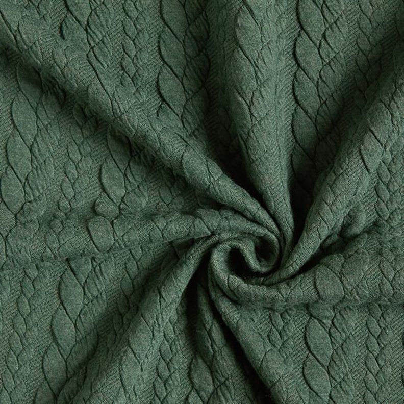 Jerseyjacquard cloqué kabelsteekpatroon – donkergroen,  image number 3