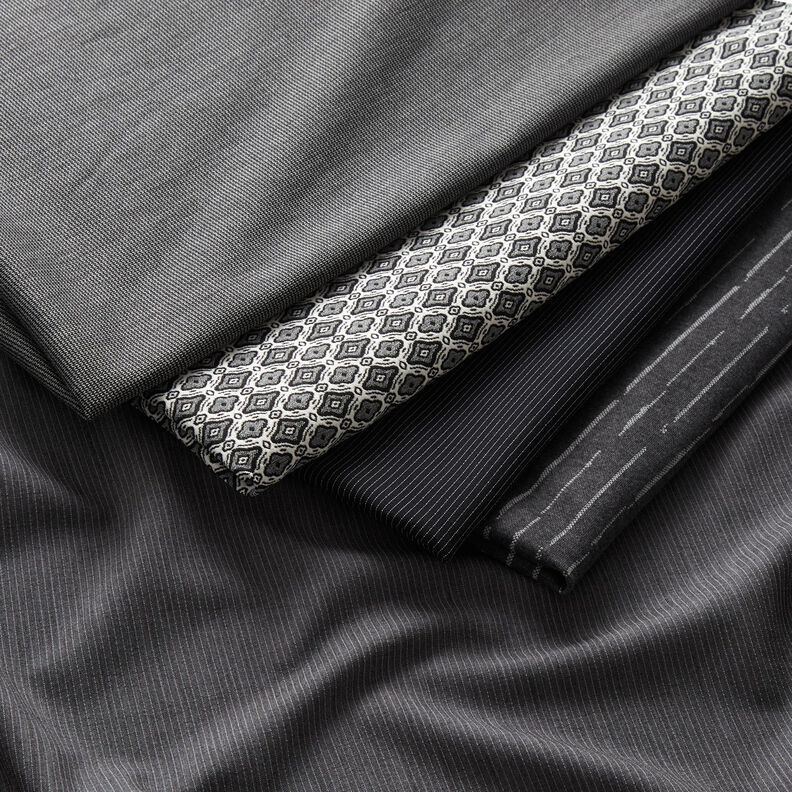 Broekstof stretch zigzag – zilvergrijs/zwart,  image number 5