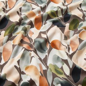 Katoenjersey Digitale print van aquarelbloemen – koper/pistache, 