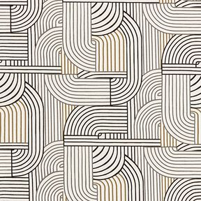 Decostof Half panama abstracte bogen – zwart, 