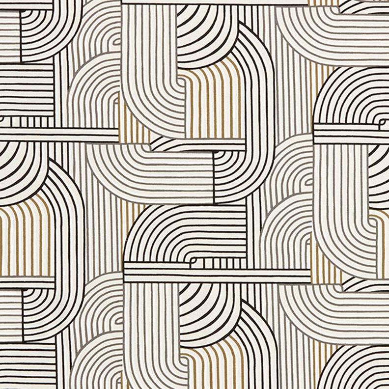 Decostof Half panama abstracte bogen – zwart,  image number 1
