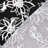 Viscose-linnen-mix abstracte zonnebloemen – zwart/wit,  thumbnail number 4