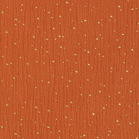 Katoenen mousseline verspreide gouden vlekken – terracotta/goud, 