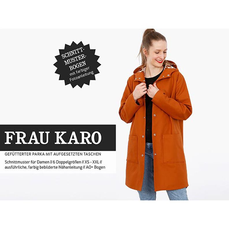 FRAU KARO - gevoerde parka met capuchon en opgestikte zakken, Studio Schnittreif  | XS -  XXL,  image number 1