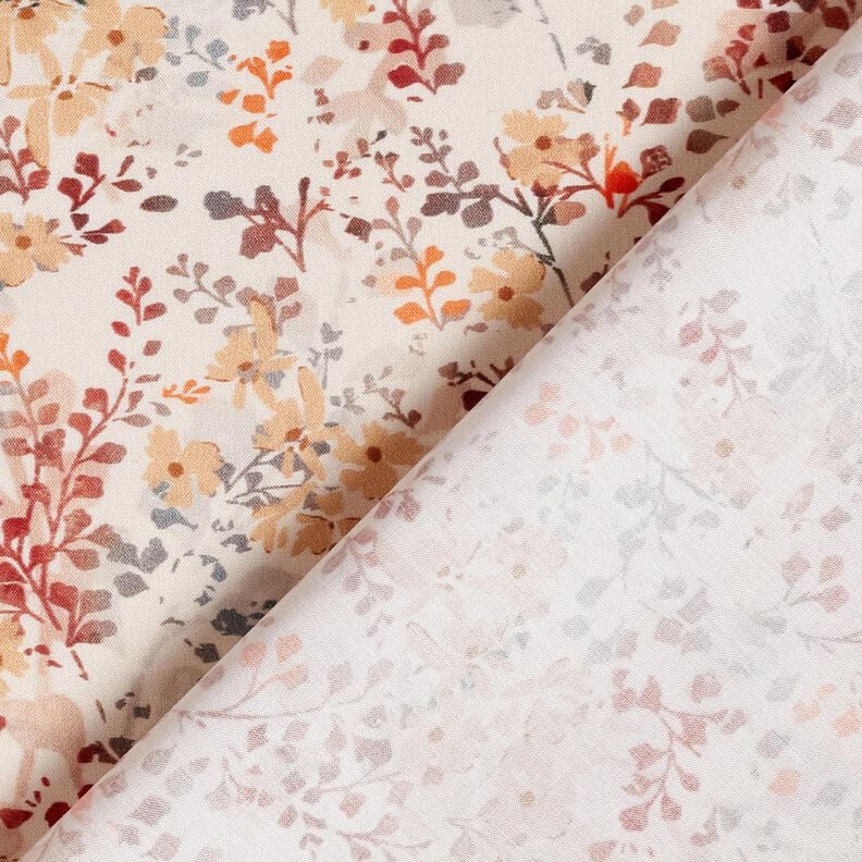 Katoenpopeline fijne herfsttakken | Katia Fabrics – natuur/karmijnrood, image number 4