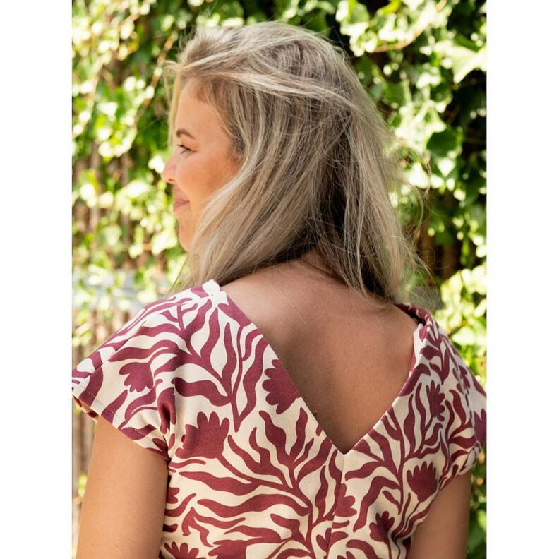 Sweatshirt geruwd ongebleekt Bloemen | Poppy Fabrics – creme/reekalf,  image number 5