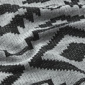 Ikat-patroon van gebreide stof – grijs/zwart, 