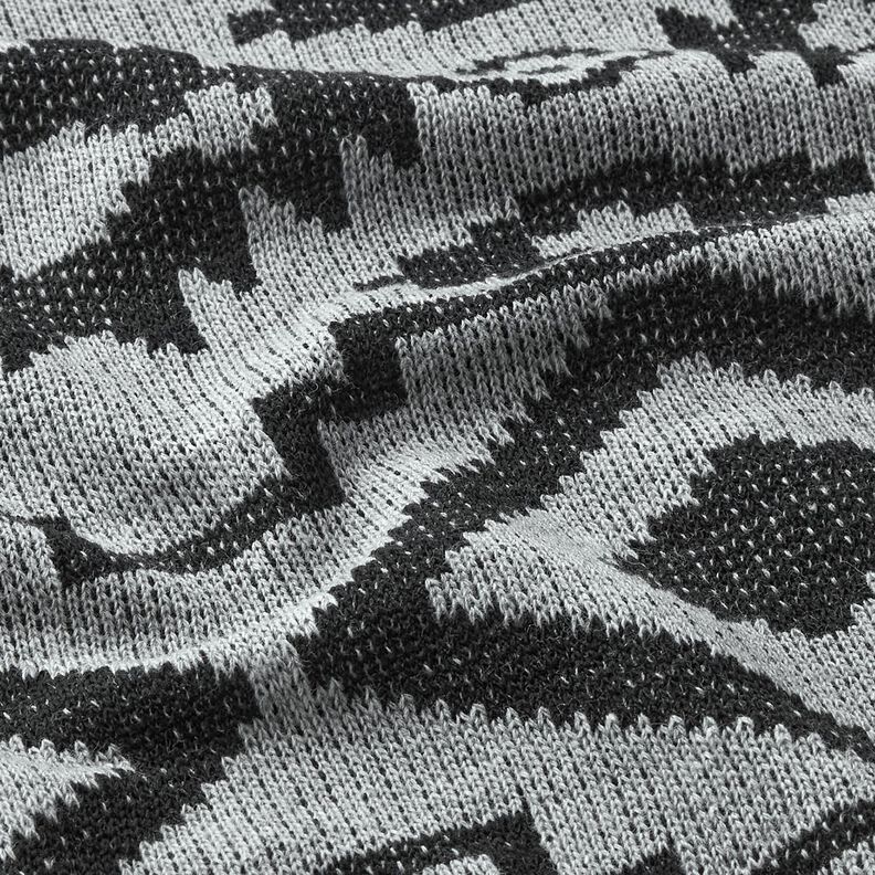 Ikat-patroon van gebreide stof – grijs/zwart, image number 2