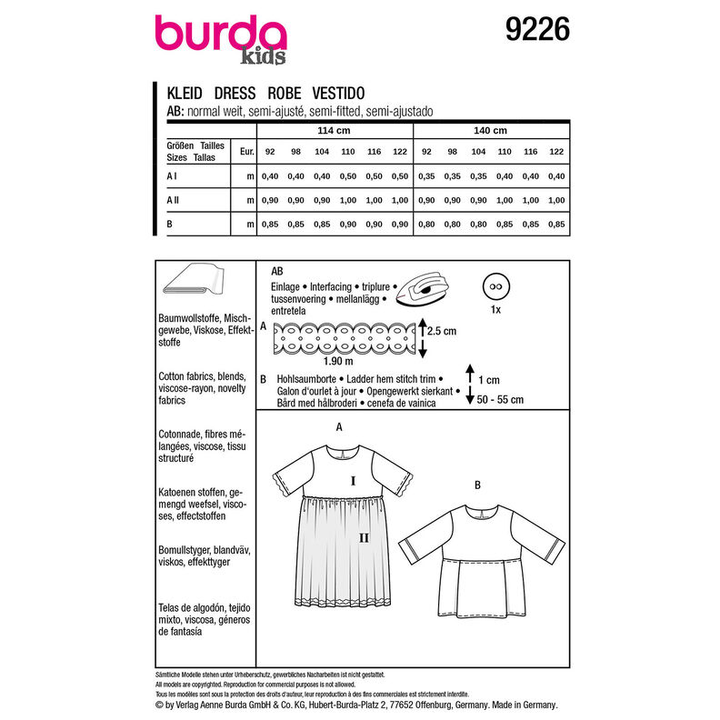 Jurk | Burda 9226 | 92-122,  image number 9