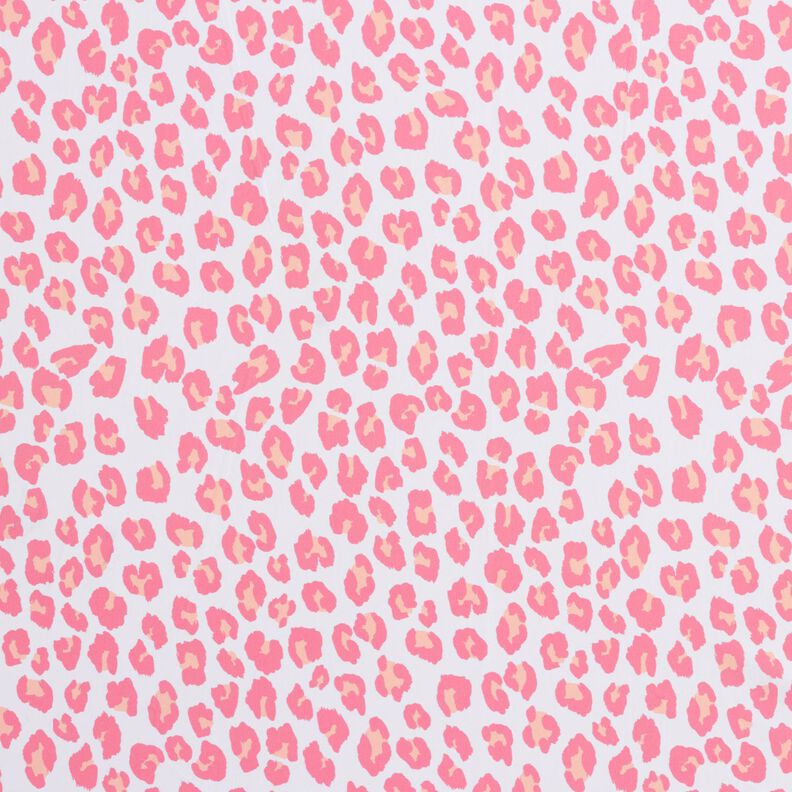 Badpakstof luipaardprint – wit/roze,  image number 1