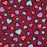 Sweatshirt geruwd kleurrijke harten | Poppy Fabrics – framboos,  thumbnail number 1