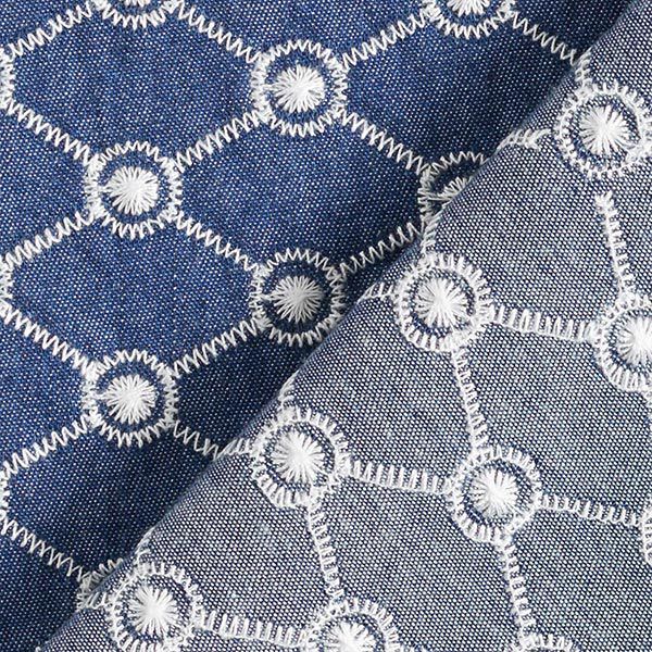 Chambray geborduurde diamanten – jeansblauw, image number 5