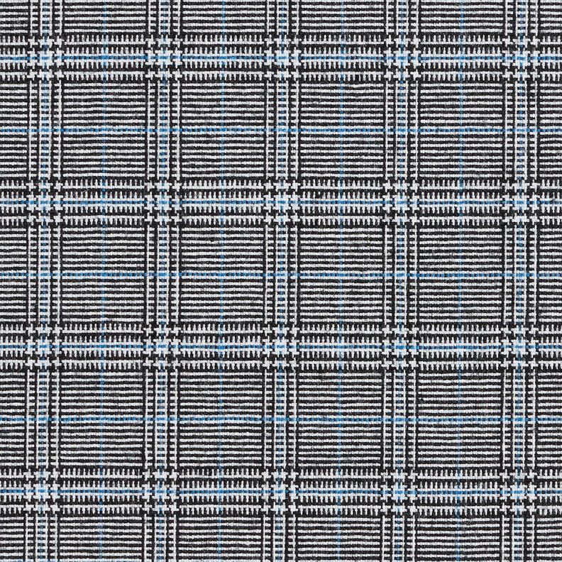 Viscosemix abstracte glencheck – koningsblauw/zwart, image number 1