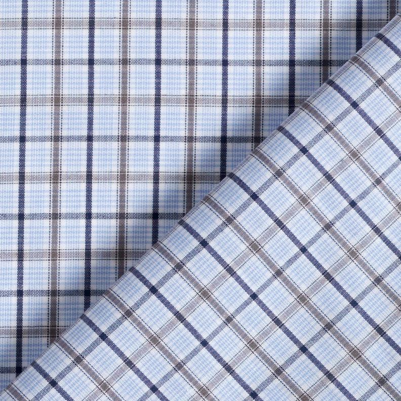 Overhemdenstof klassieke ruit – lichtblauw/marineblauw, image number 4