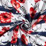 Katoenjersey Bloemen & anker strepen | Glitzerpüppi – wit/chili,  thumbnail number 3