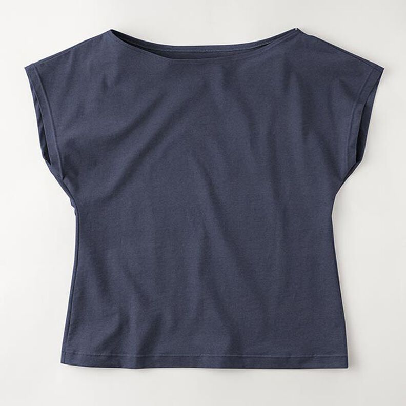 Bamboe Viscosejersey Effen – marineblauw,  image number 8