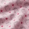 Katoenen stof Cretonne Paarden en harten roze – roze,  thumbnail number 2
