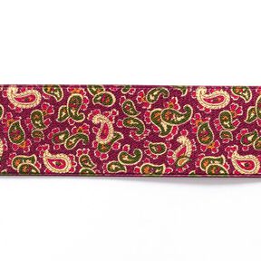 Elastiek paisley [ 3,5 cm ] – framboos/groen, 