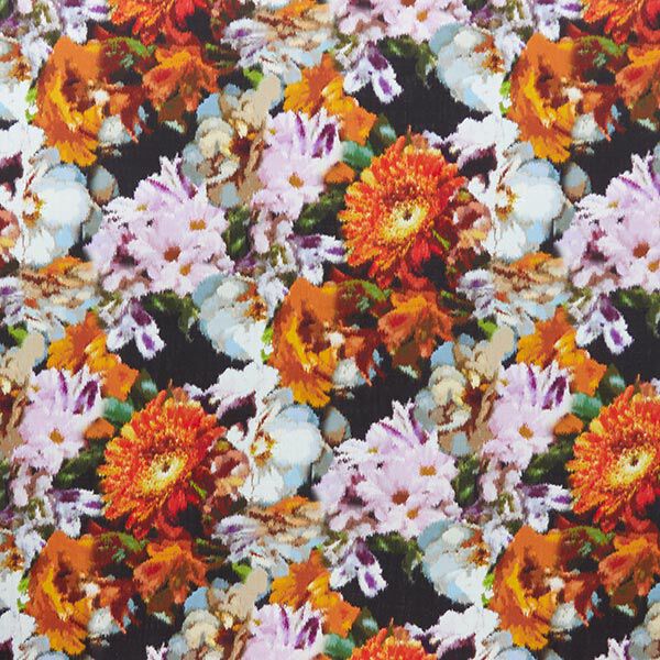 Blousestof viscose-linnenmix prachtige bloemen, image number 1