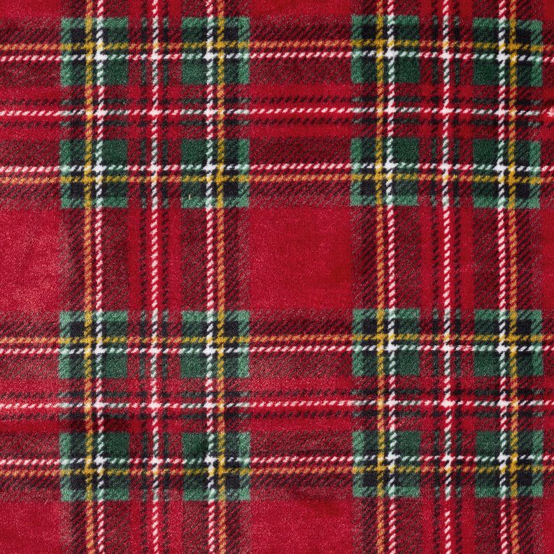 Gezellige fleece klassieke ruit – donkerrood/dennengroen, image number 1