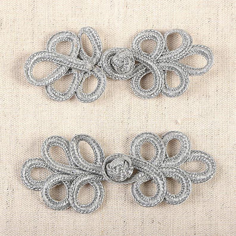 Passementen sluiting [ 3 x 8 cm ] – zilver,  image number 1