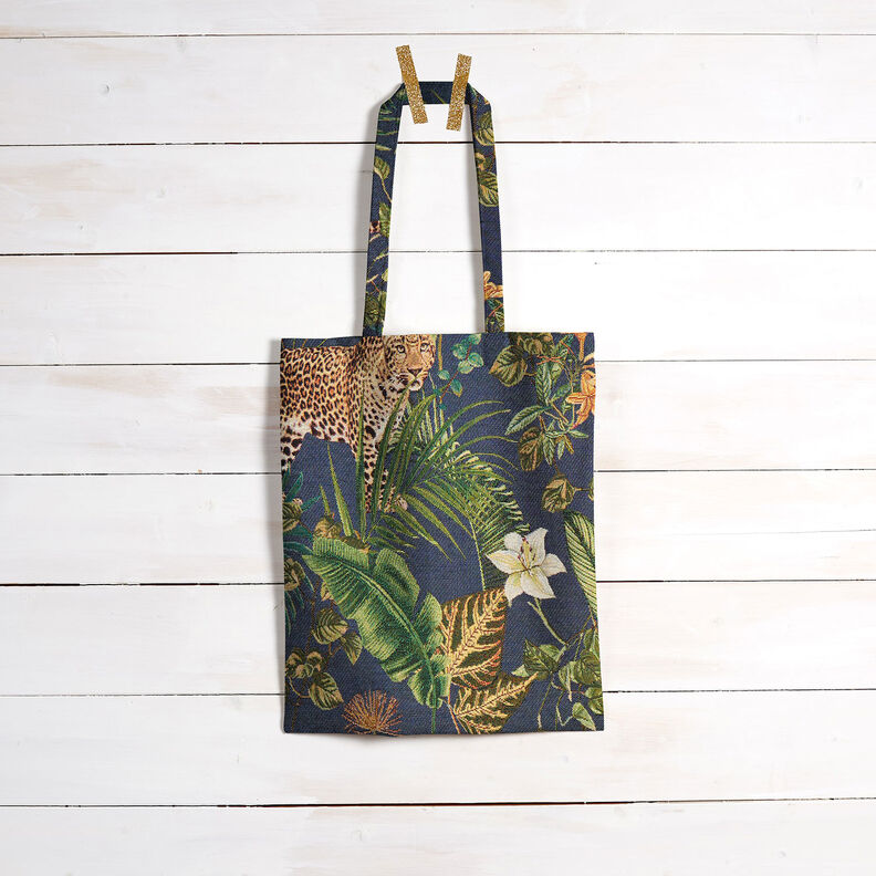 Decostof Gobelin Luipaarden in de jungle – blauw/groen, image number 9
