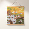 Decopaneel Gobelin Paar vogels – karmijnrood/lichtbeige,  thumbnail number 7