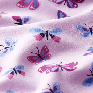 Katoenjersey Vlinders – pastellila, 