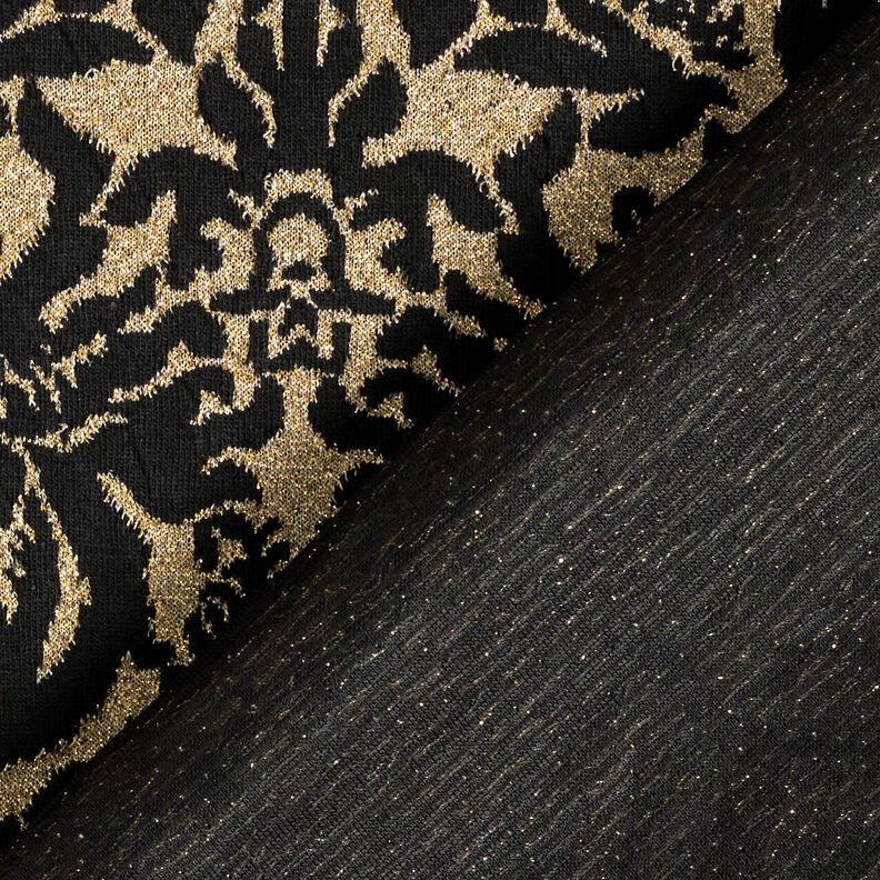 Jacquard jersey ornamenten – goud metallic/zwart,  image number 5