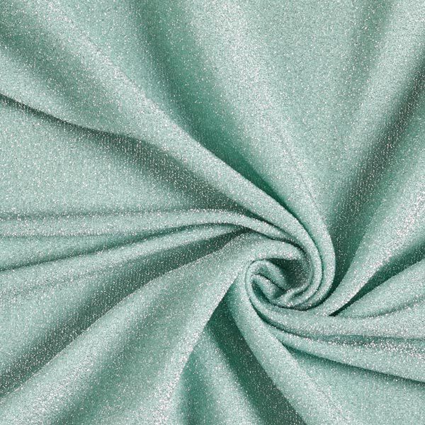 Jersey stof lamettaglitter glamour  – mint,  image number 1