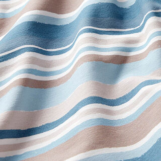French Terry Sommersweat Digitaldruck Streifen – blauw, 