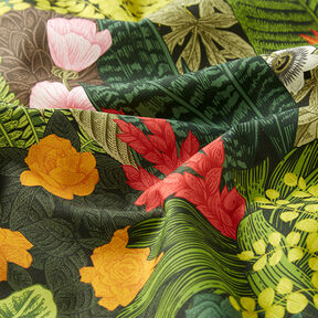 Outdoorstof Canvas exotische planten – donkergroen, 