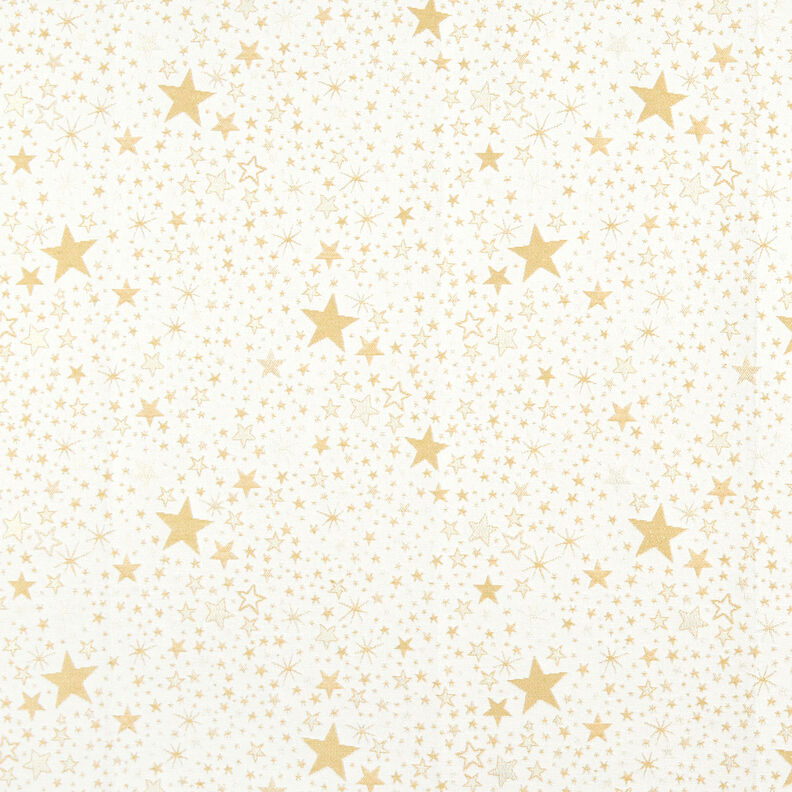Decostof Jacquard Lurex zee van sterren – lichtbeige/goud,  image number 1