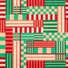 Decostof Half panama moderne vormen – jeneverbesgroen/donkerrood,  thumbnail number 1