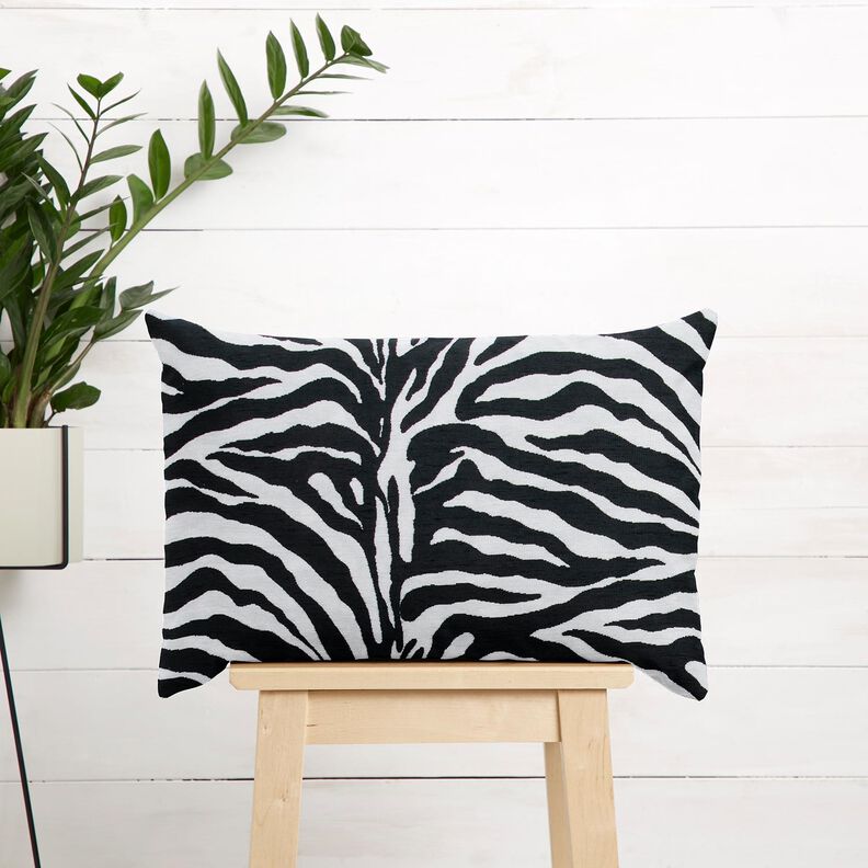 Bekledingsstof Jacquard Zebra – wit/zwart, image number 9